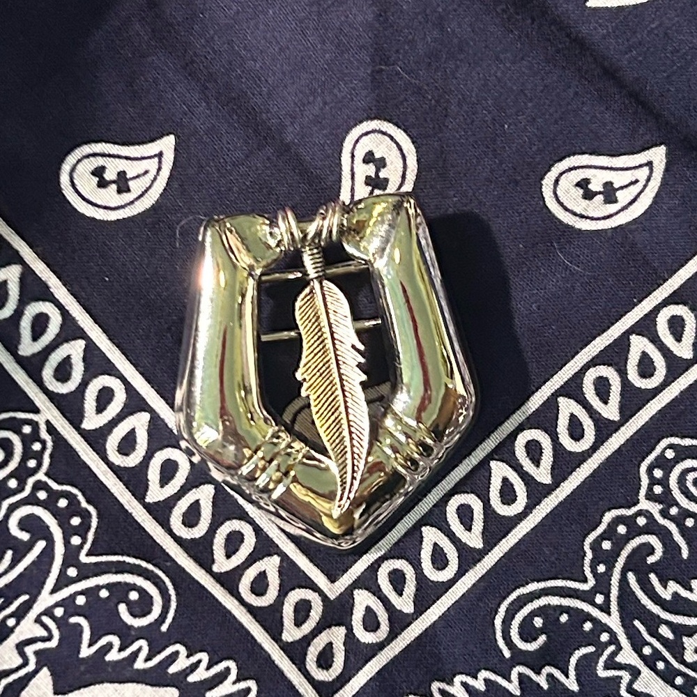 OOAK Vintage Western Buckle Slide with Bandana Scarf - Picture 2 of 7
